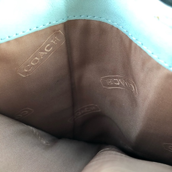 COACH Signature Canvas Mint Green Wallet - Picture 4 of 9